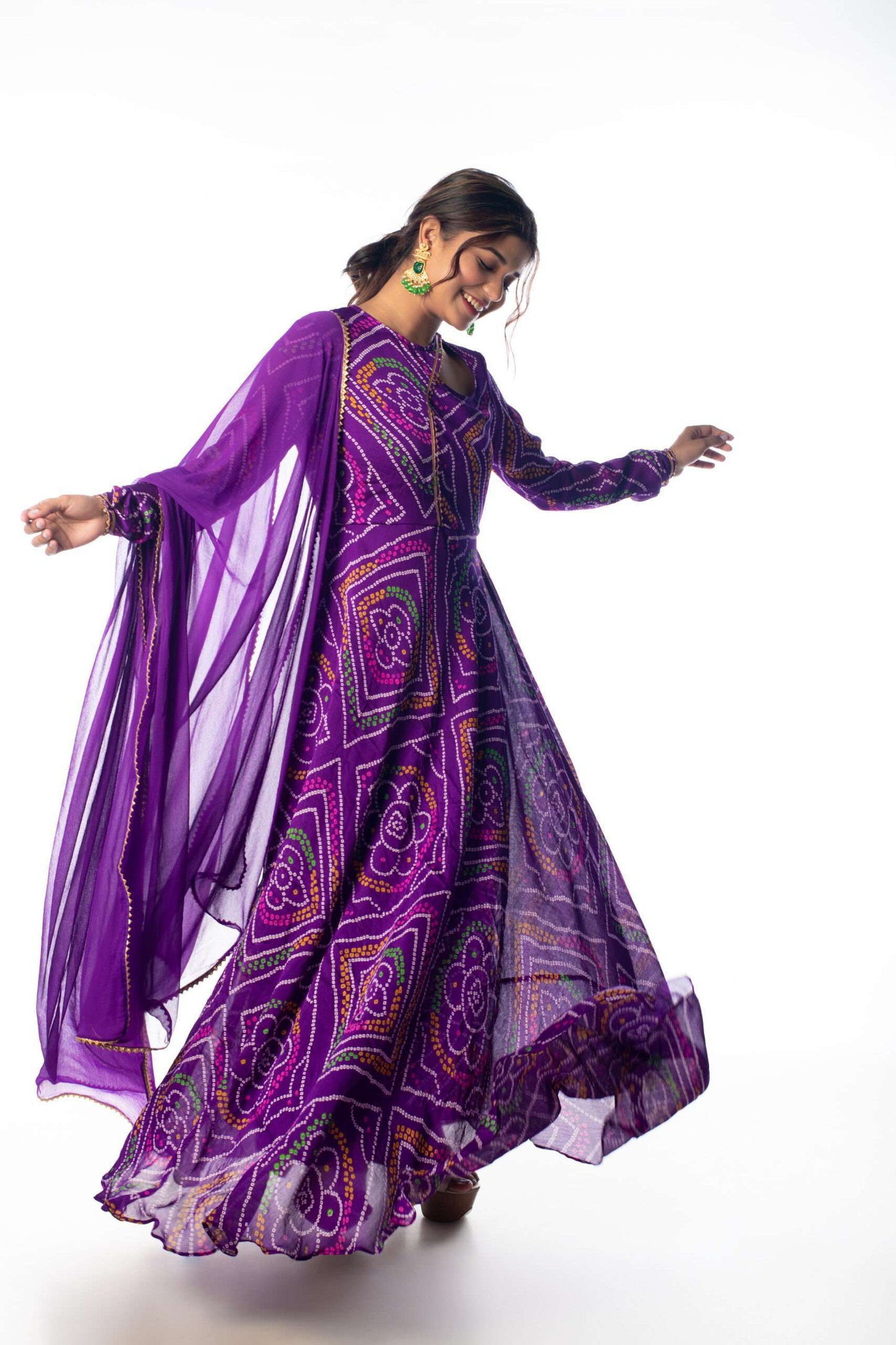 Mulberry Bandhej Anarkali