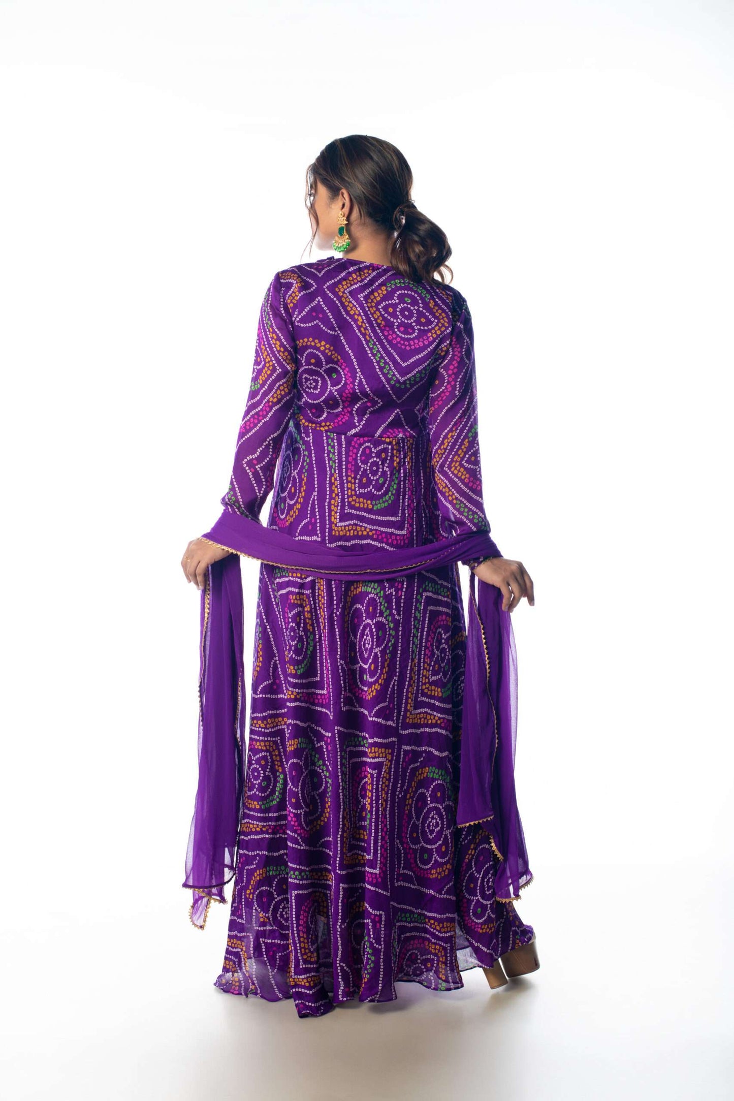 Mulberry Bandhej Anarkali
