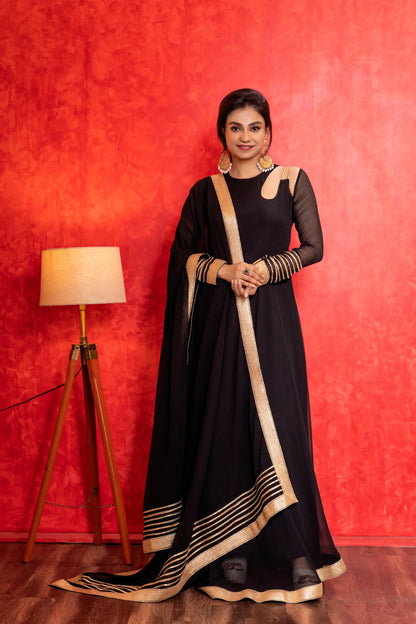 Charming Black Anarkali with Dupatta