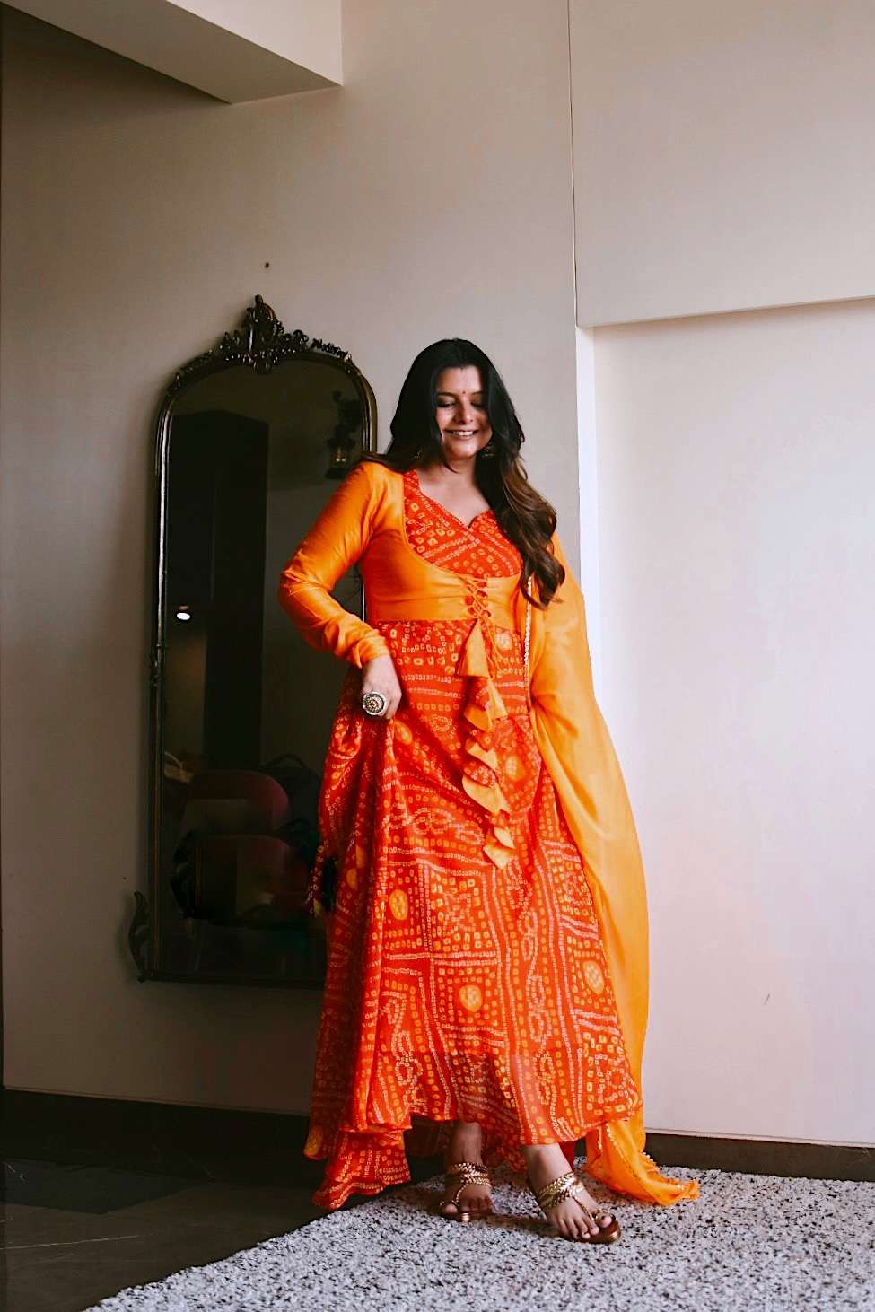 Marmalade Orange Anarkali