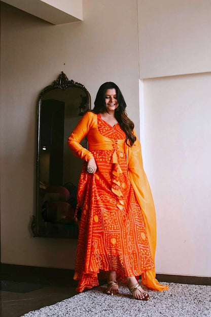 Marmalade Orange Anarkali