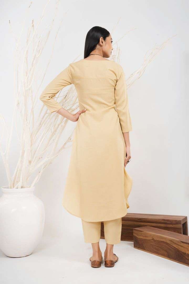 Golden Overlap Kurta Set