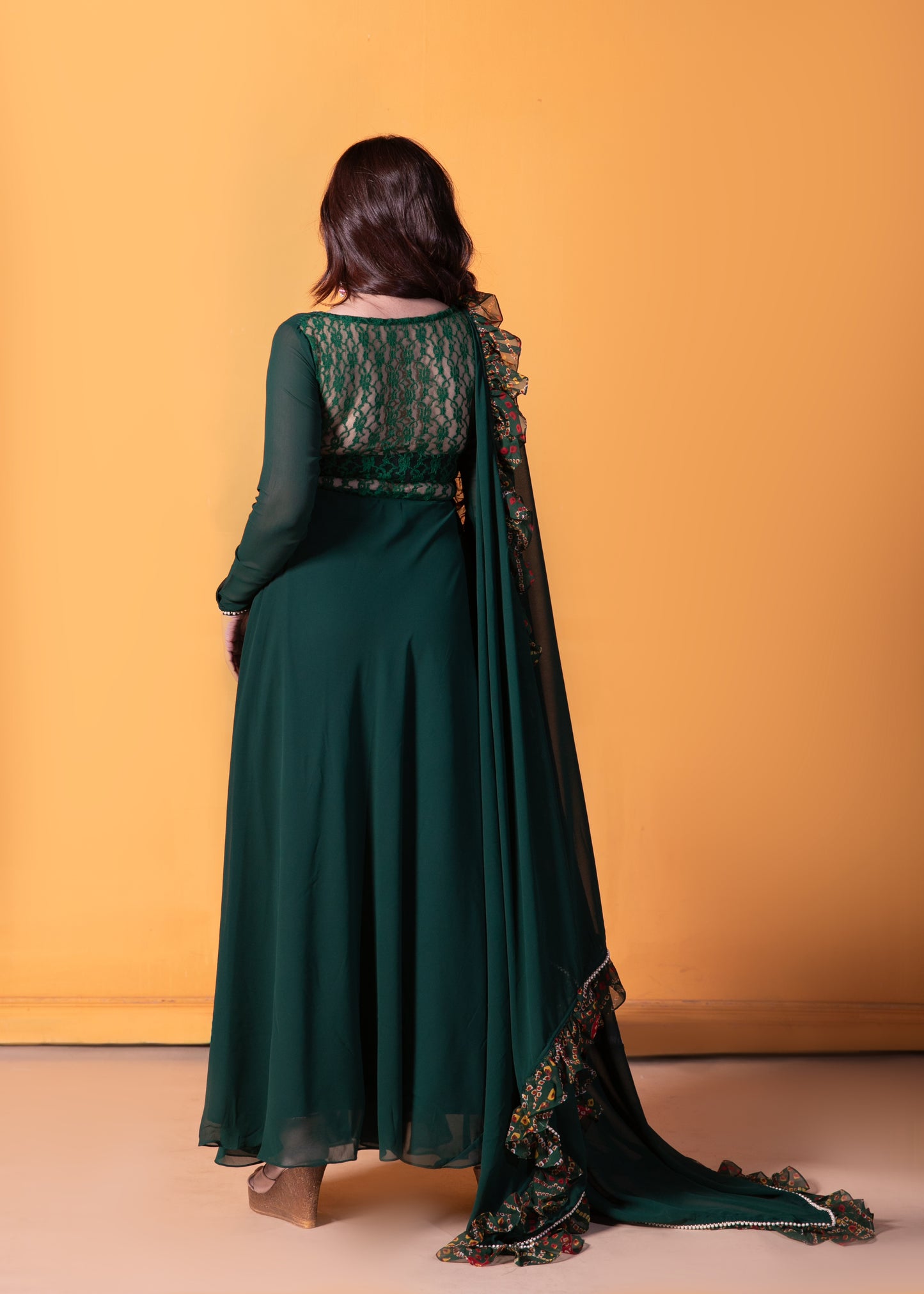 Lush Green Anarkali with Dupatta