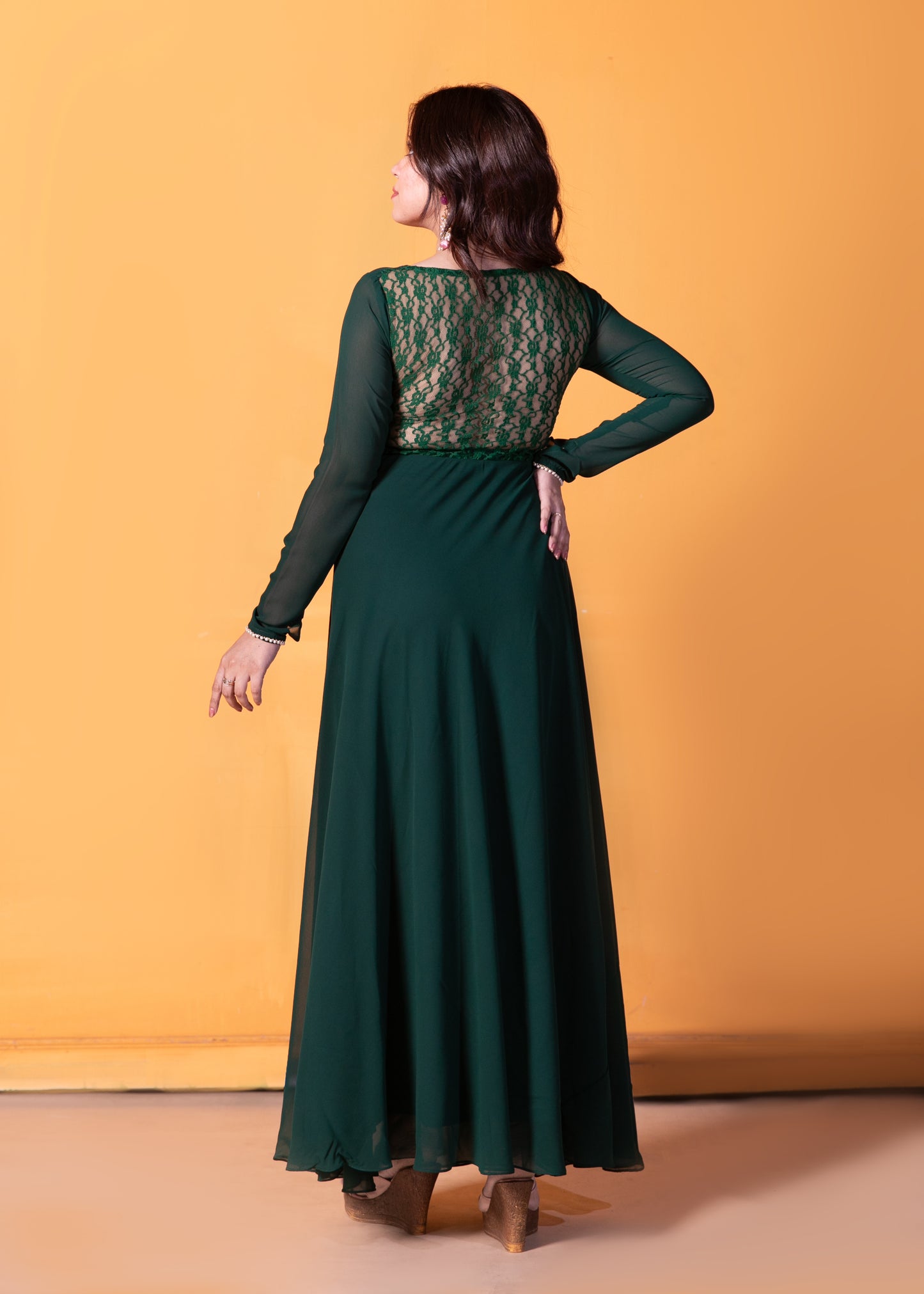 Lush Green Anarkali with Dupatta