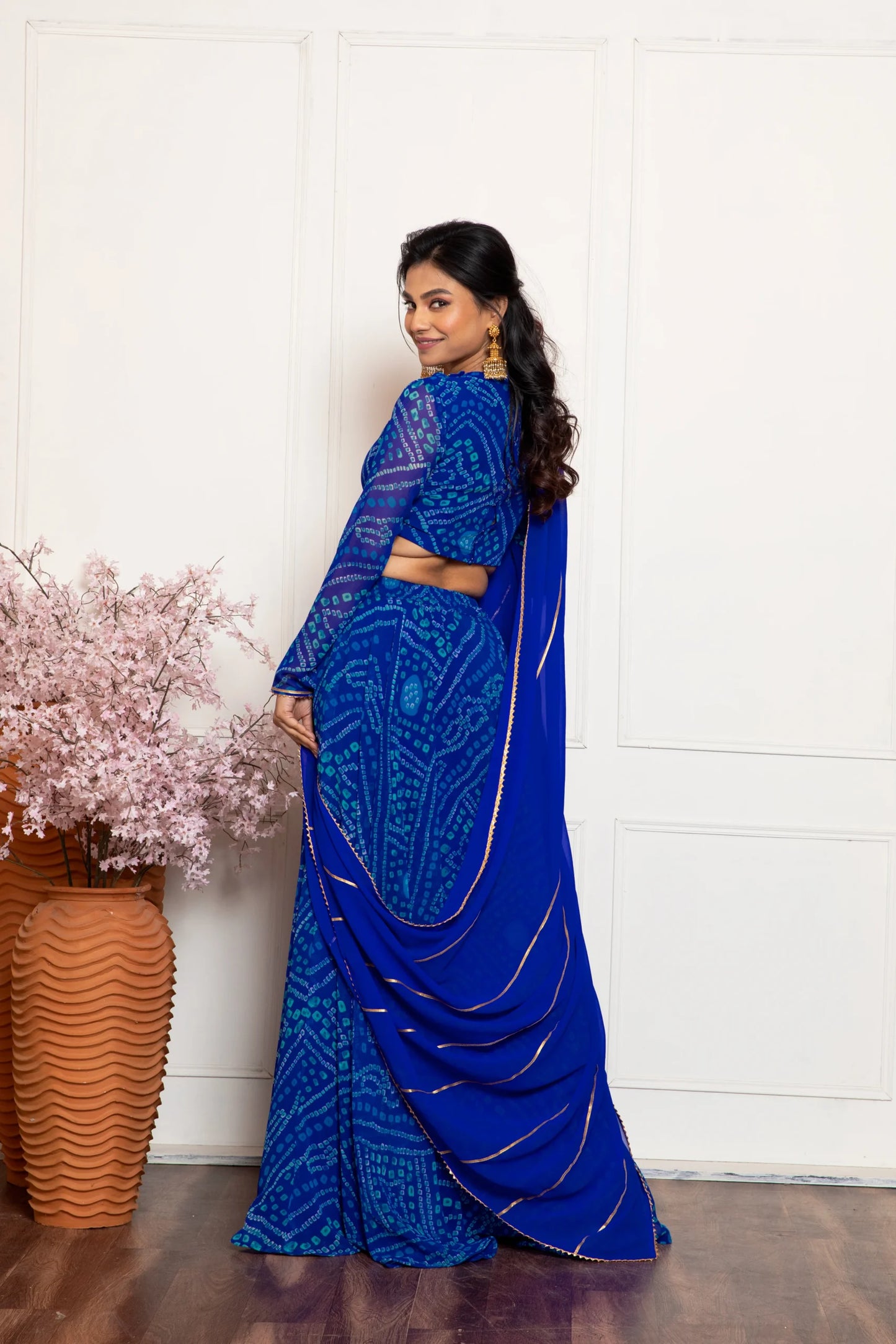 Blue Bandhani Lehenga Set