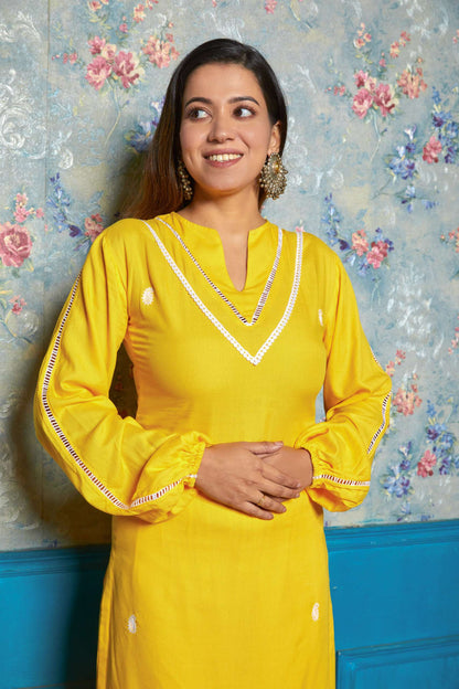 Tulip Yellow Kurta Set