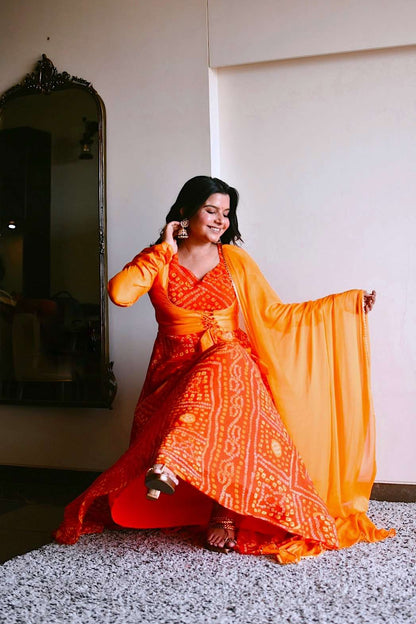 Marmalade Orange Anarkali