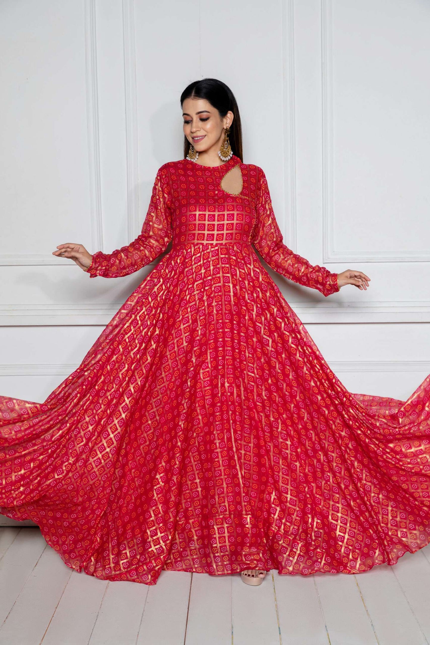 Rouge Pink Anarkali with Dupatta