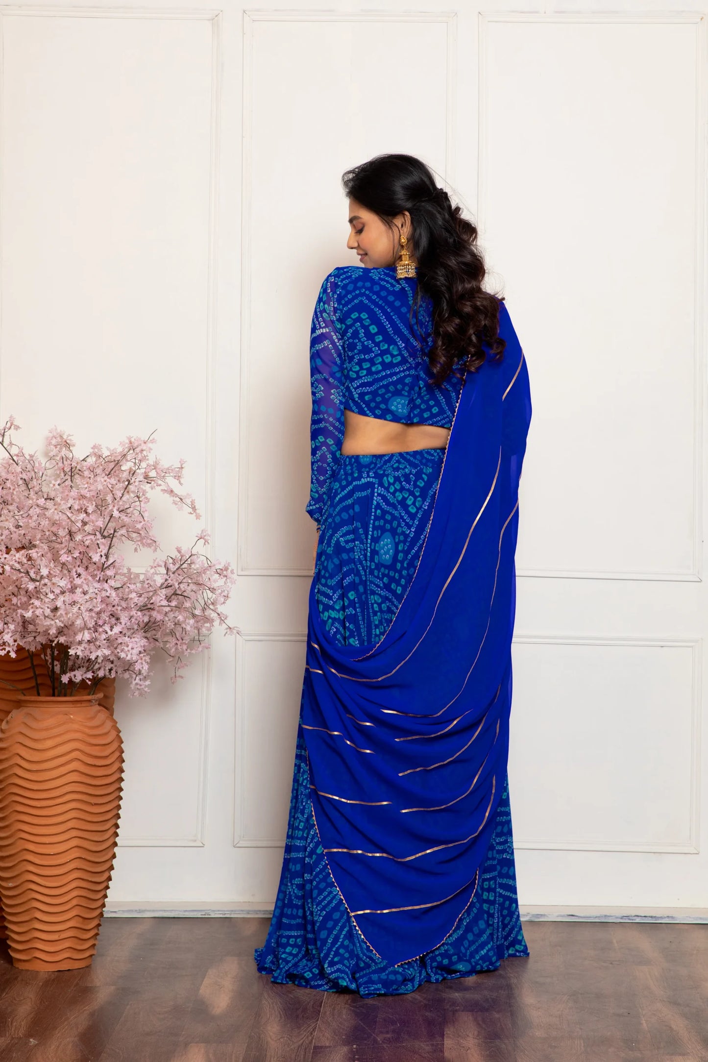 Blue Bandhani Lehenga Set