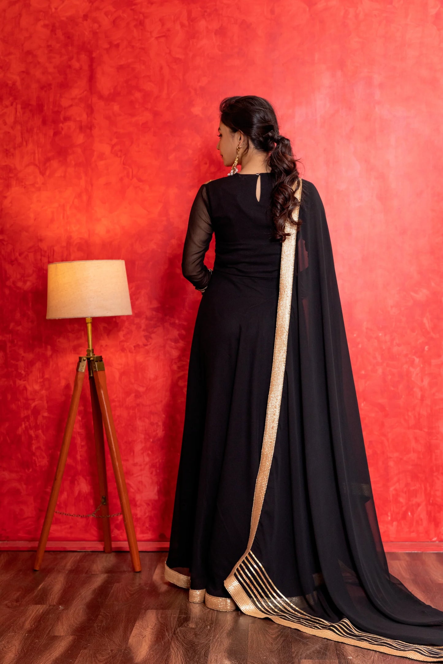 Charming Black Anarkali with Dupatta