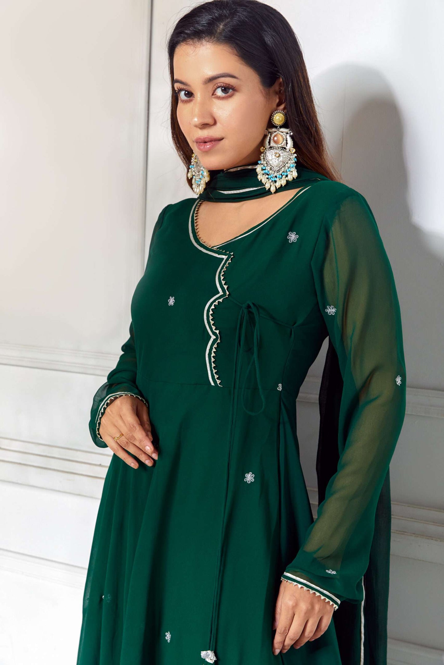 Imperial Green Anarkali with Dupatta