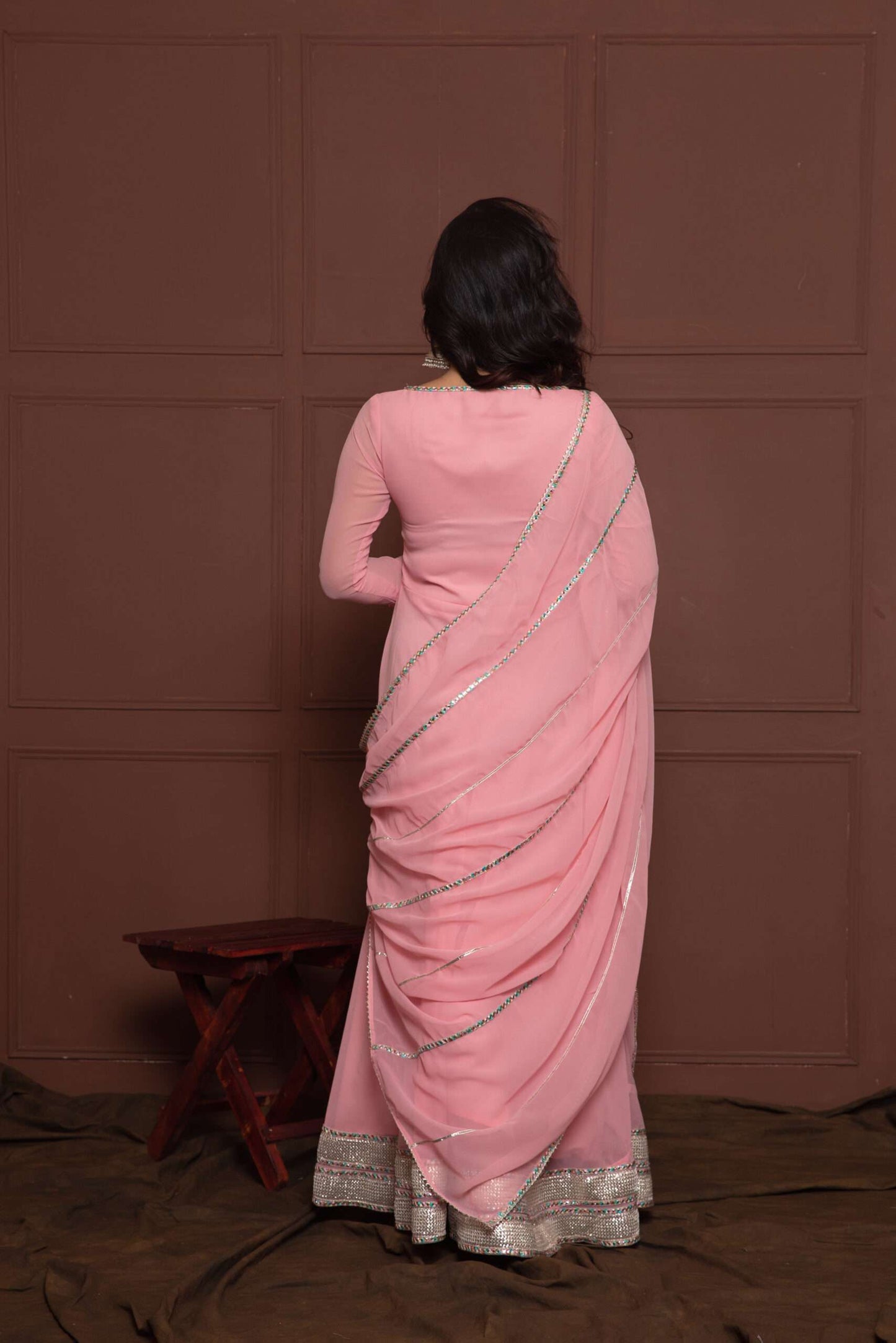 Rose Pink Embroidered Anarkali with Dupatta