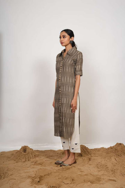 Grey Ikat Kurta