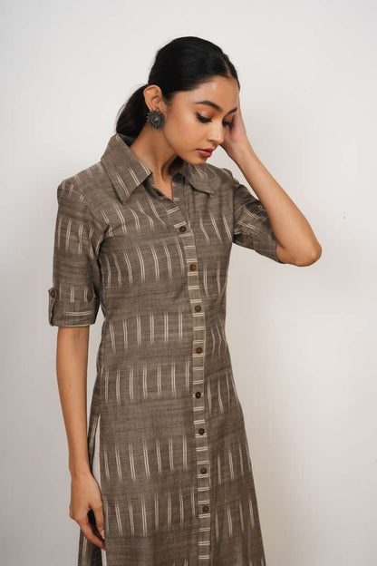 Grey Ikat Kurta