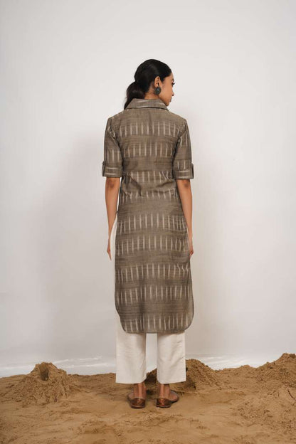 Grey Ikat Kurta