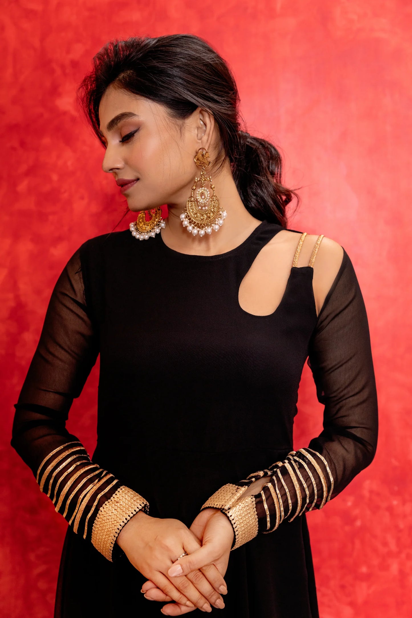 Charming Black Anarkali with Dupatta