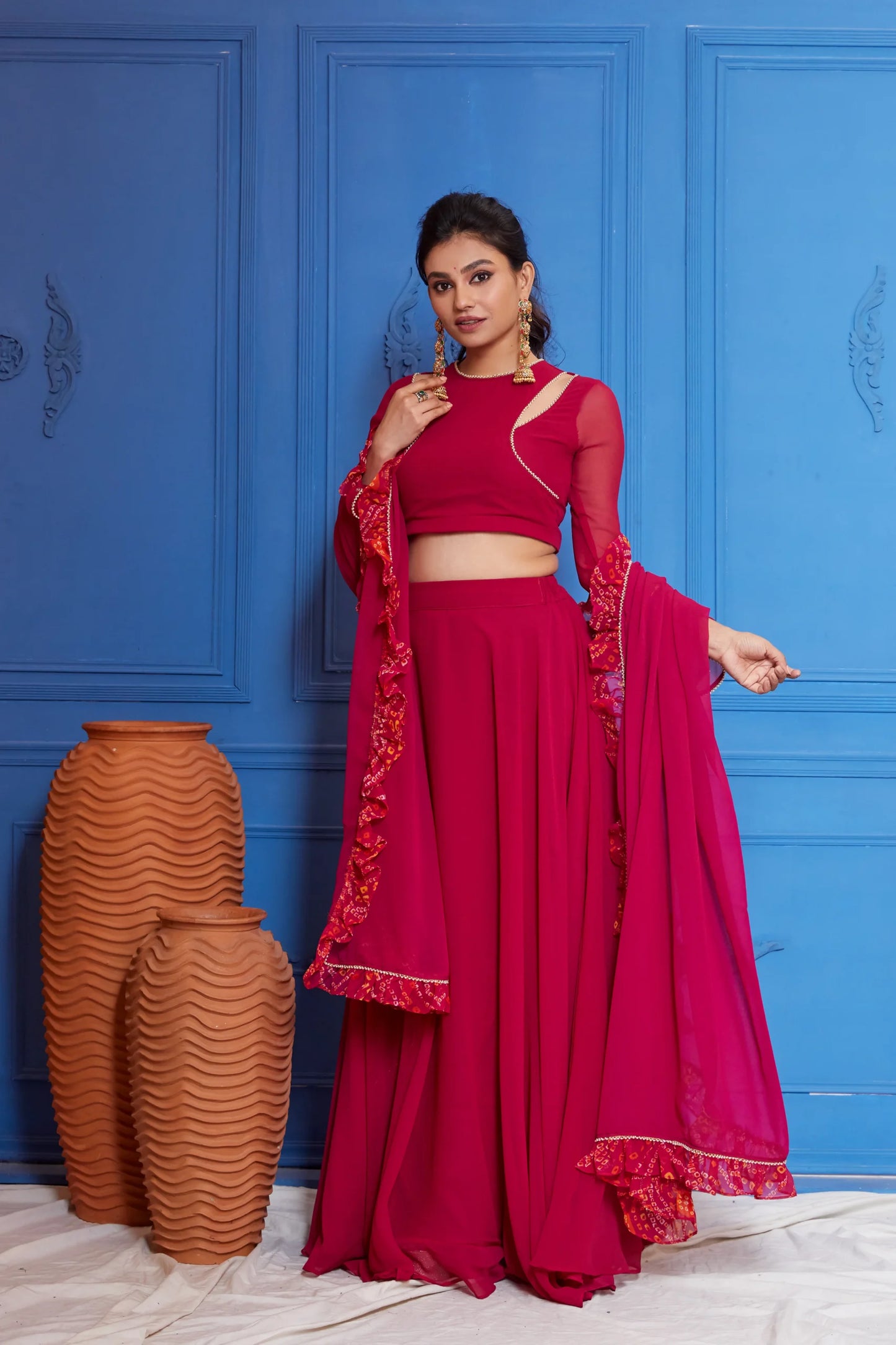 Sangria Pink Lehenga Set