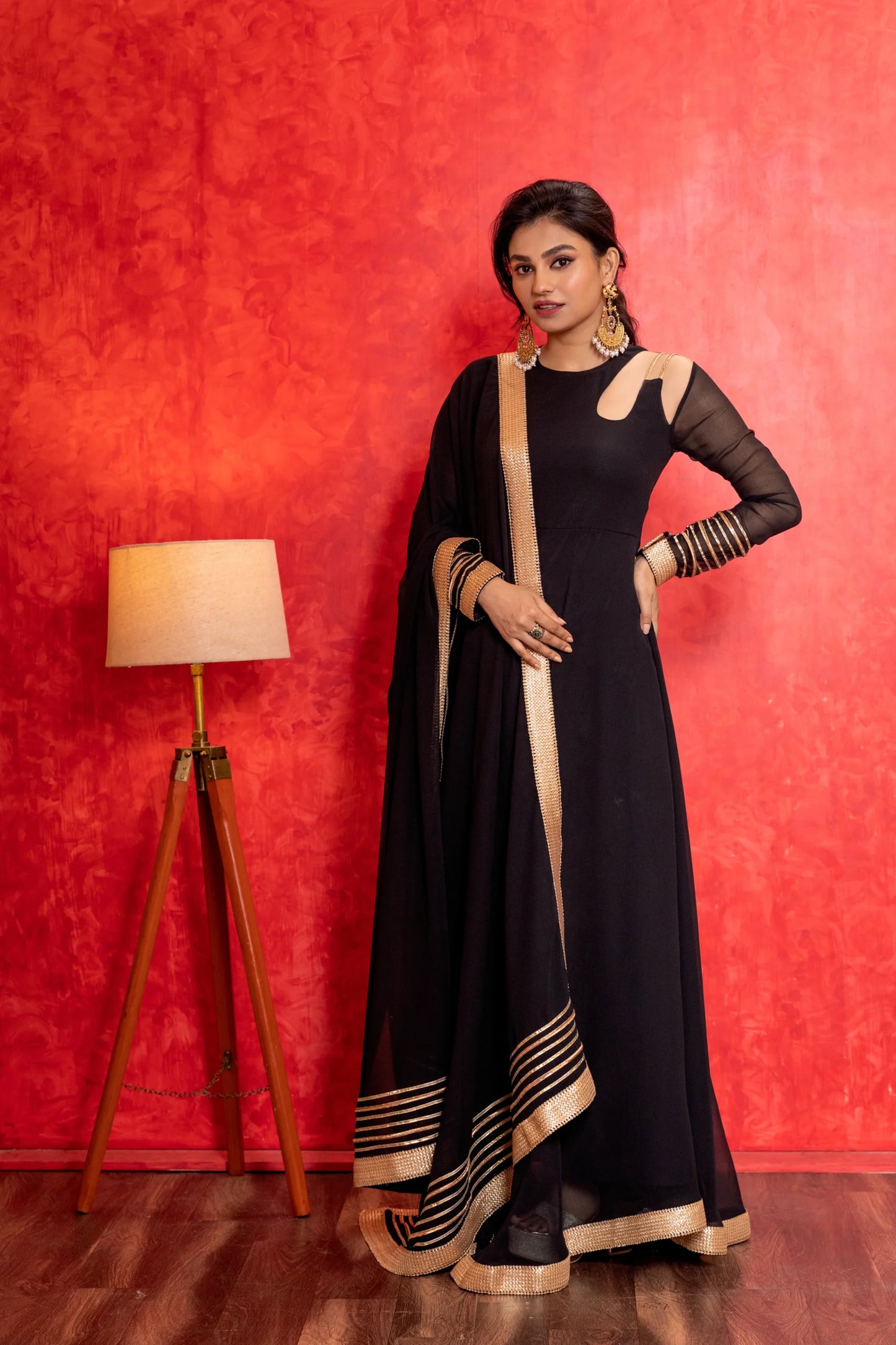 Charming Black Anarkali with Dupatta