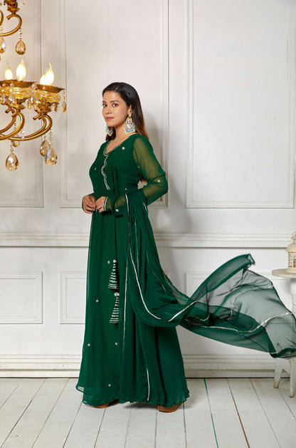 Imperial Green Anarkali with Dupatta