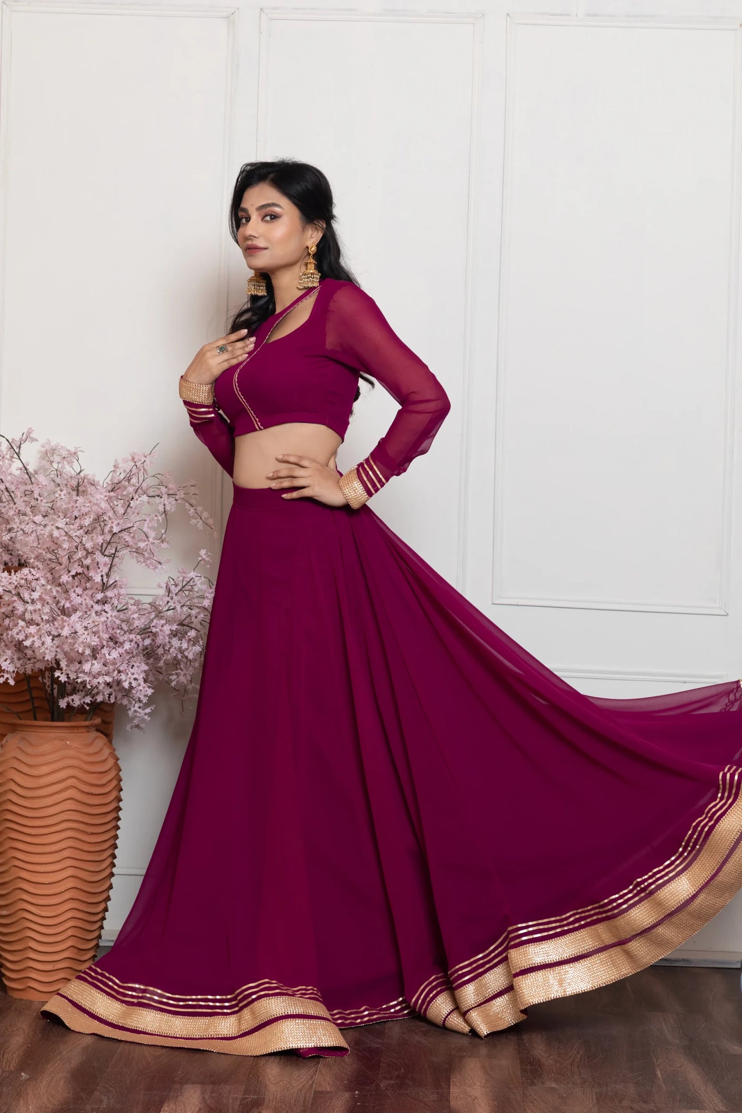 Cocktail Violet Lehenga Set