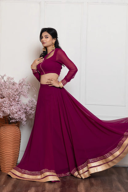 Cocktail Violet Lehenga Set