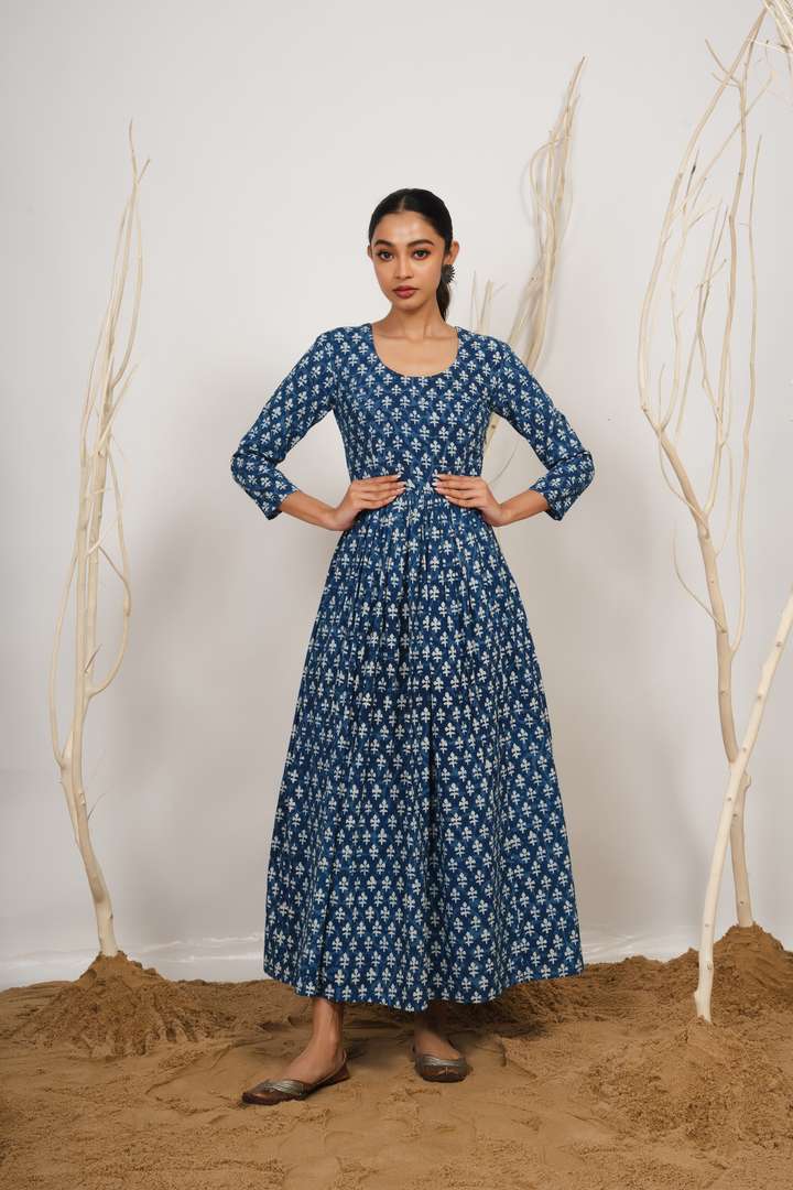 Indigo Printed Maxi Kurta