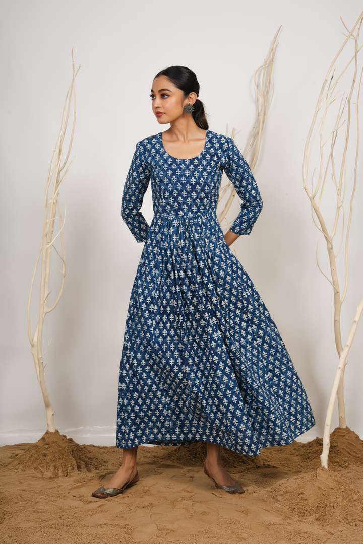 Indigo Printed Maxi Kurta