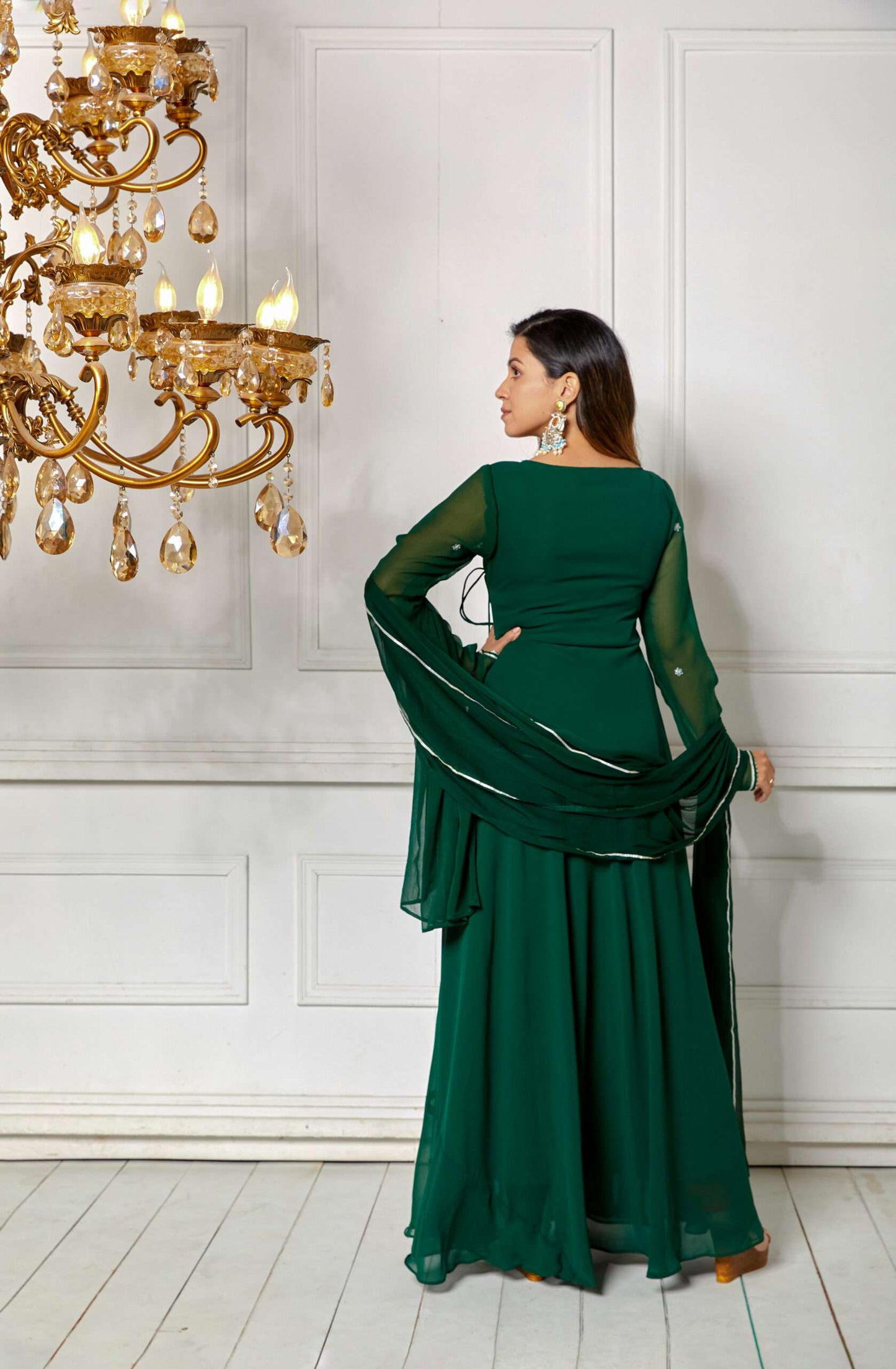 Imperial Green Anarkali with Dupatta