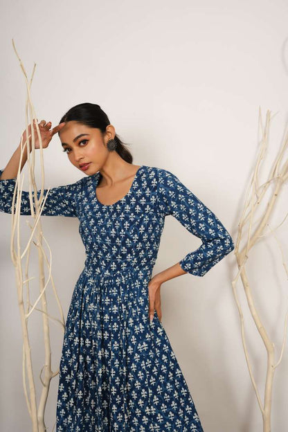 Indigo Printed Maxi Kurta