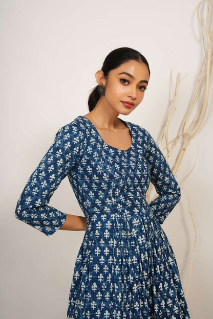 Indigo Printed Maxi Kurta