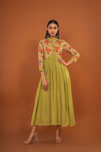 Avocado Green Maxi Kurta