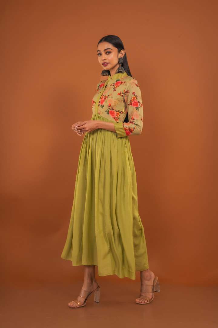 Avocado Green Maxi Kurta