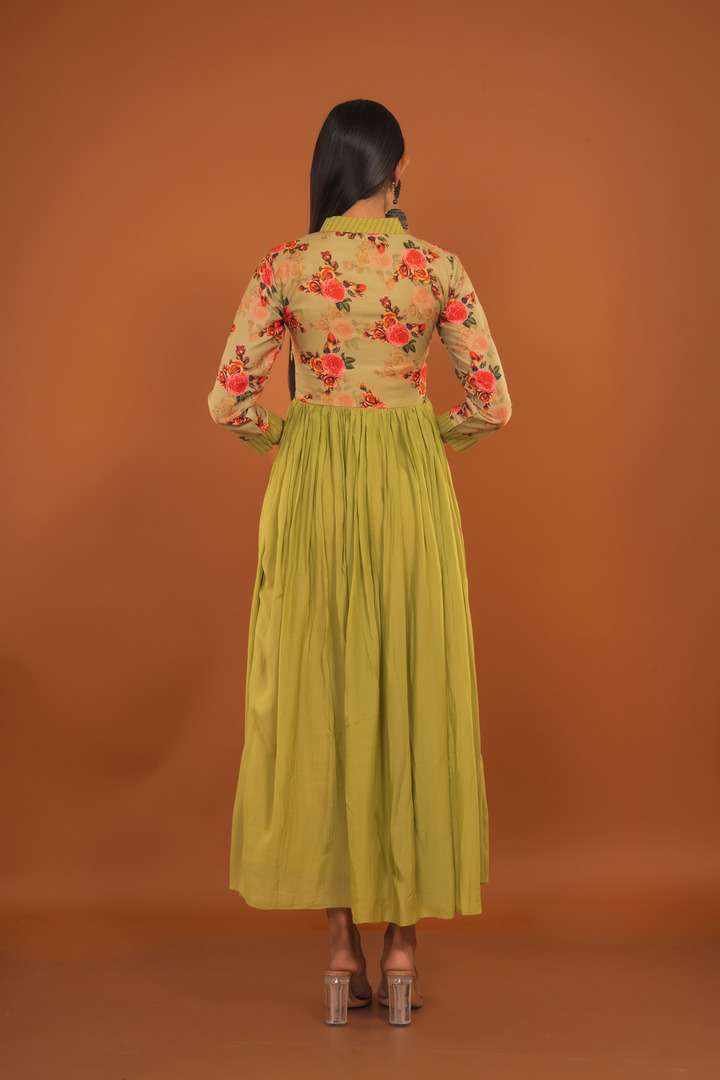 Avocado Green Maxi Kurta