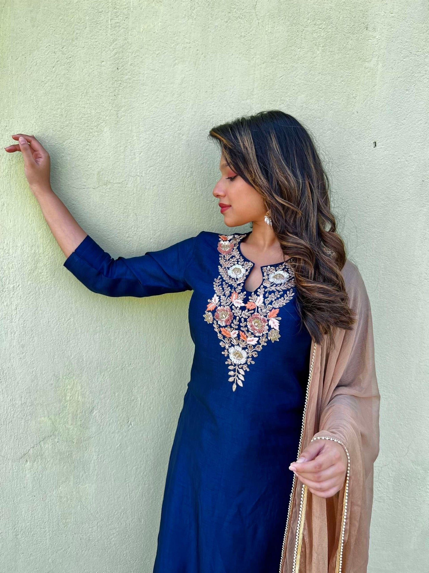 Midnight Blue Zardozi Kurta Set