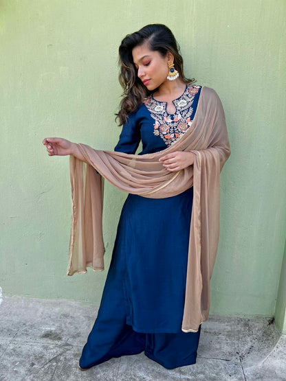 Midnight Blue Zardozi Kurta Set