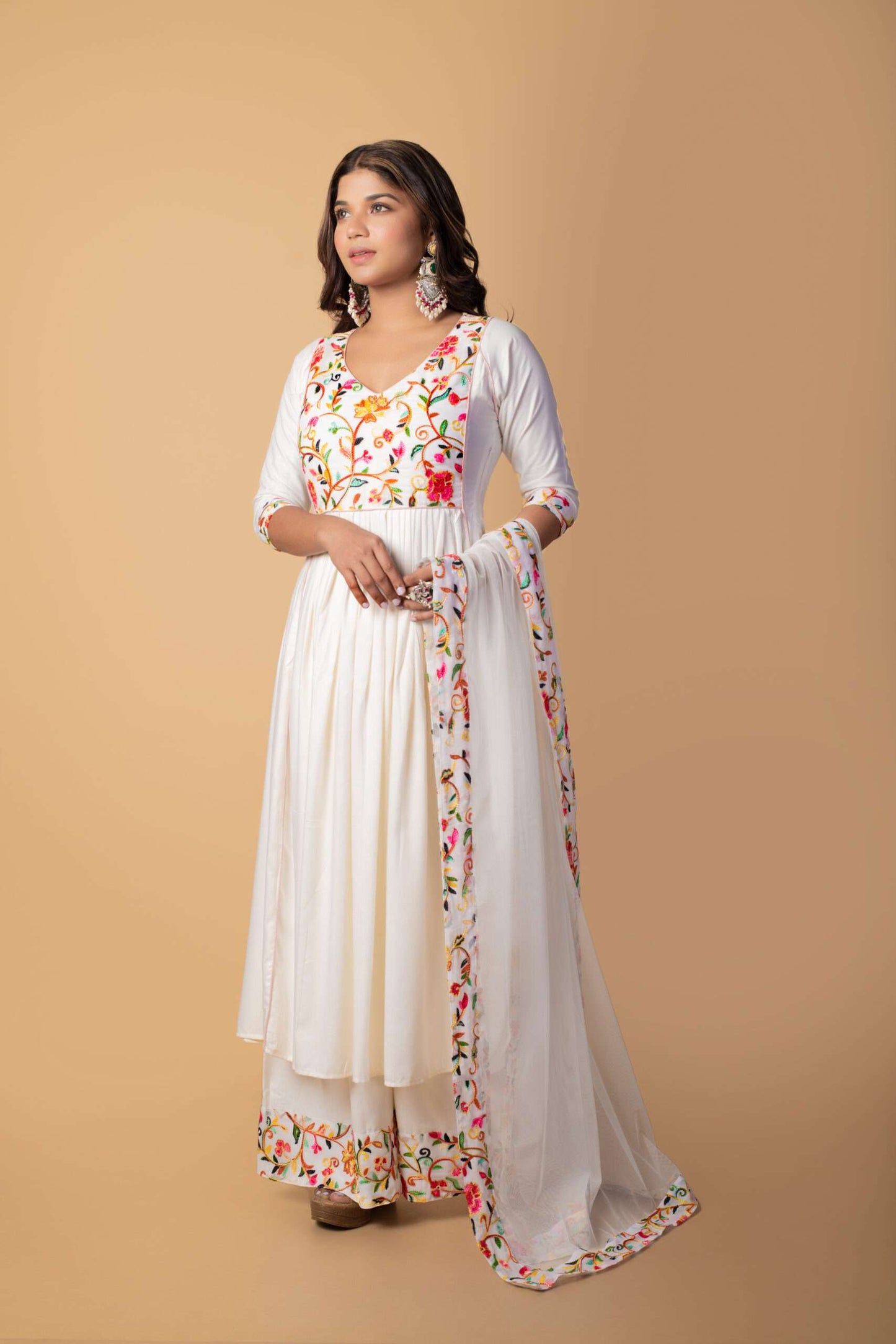 Orchard White Embroidered Kurta Set