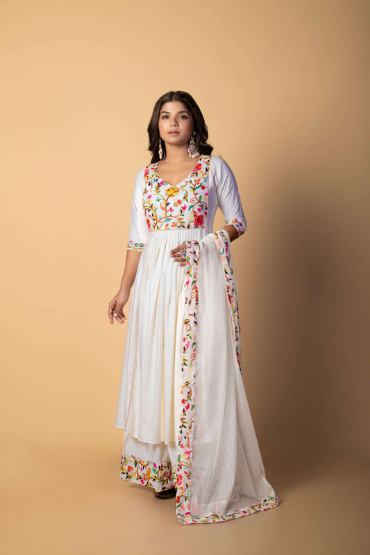 Orchard White Embroidered Kurta Set