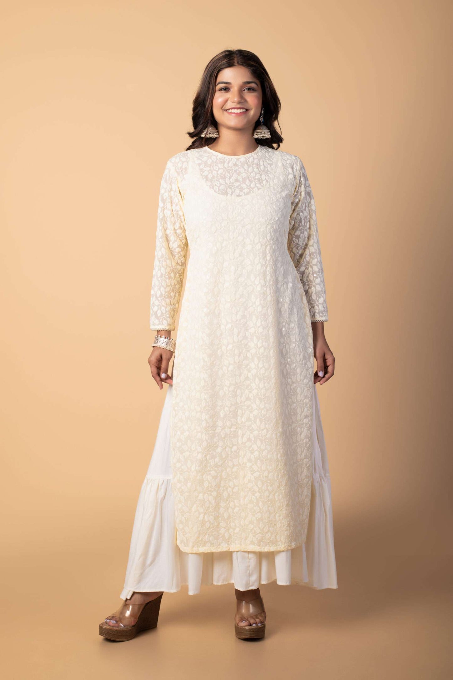 Sheer White Chikankari Two-piece set