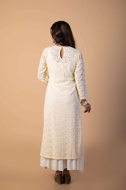 Sheer White Chikankari Two-piece set