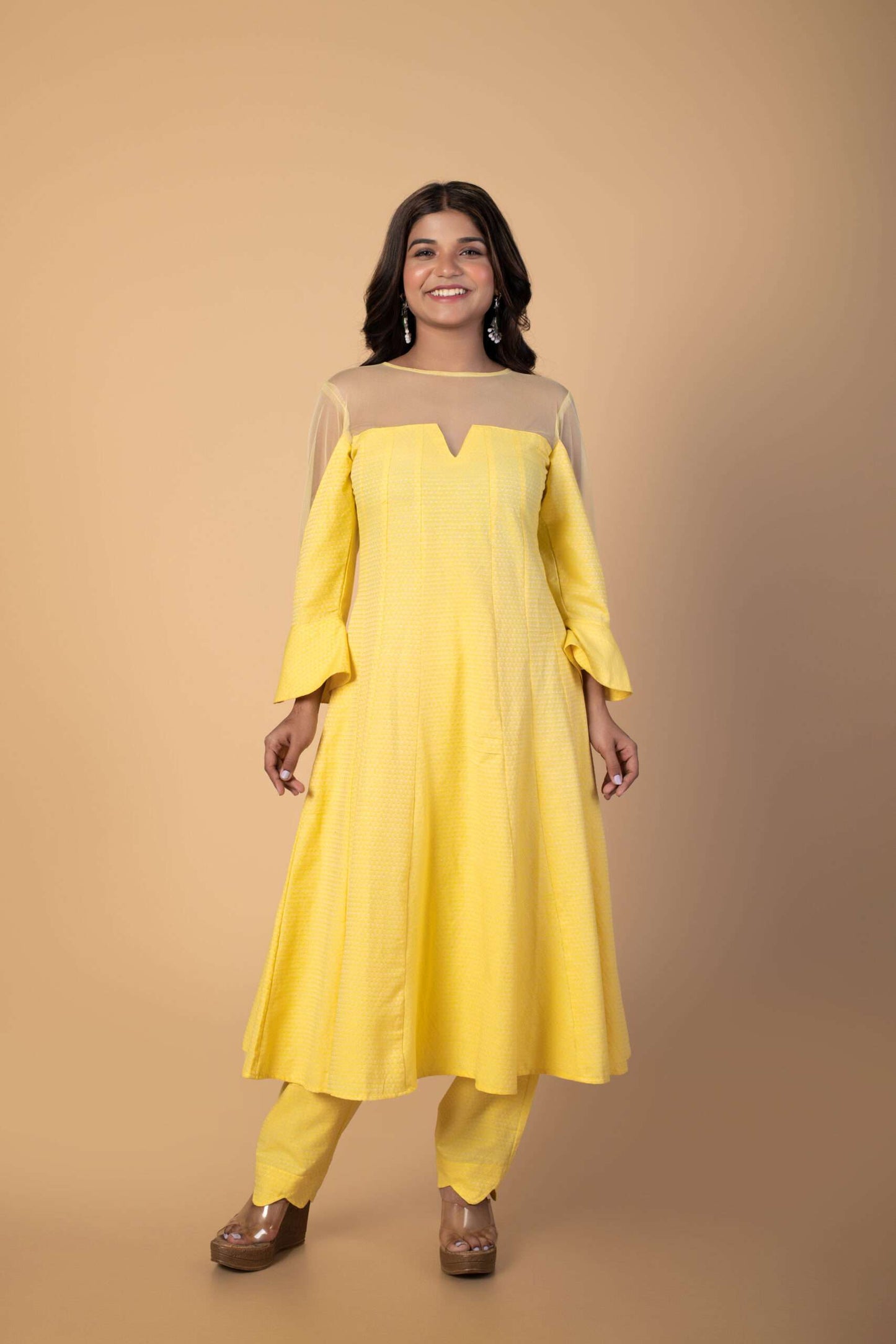 Pansy Yellow Rozana Kurta Set