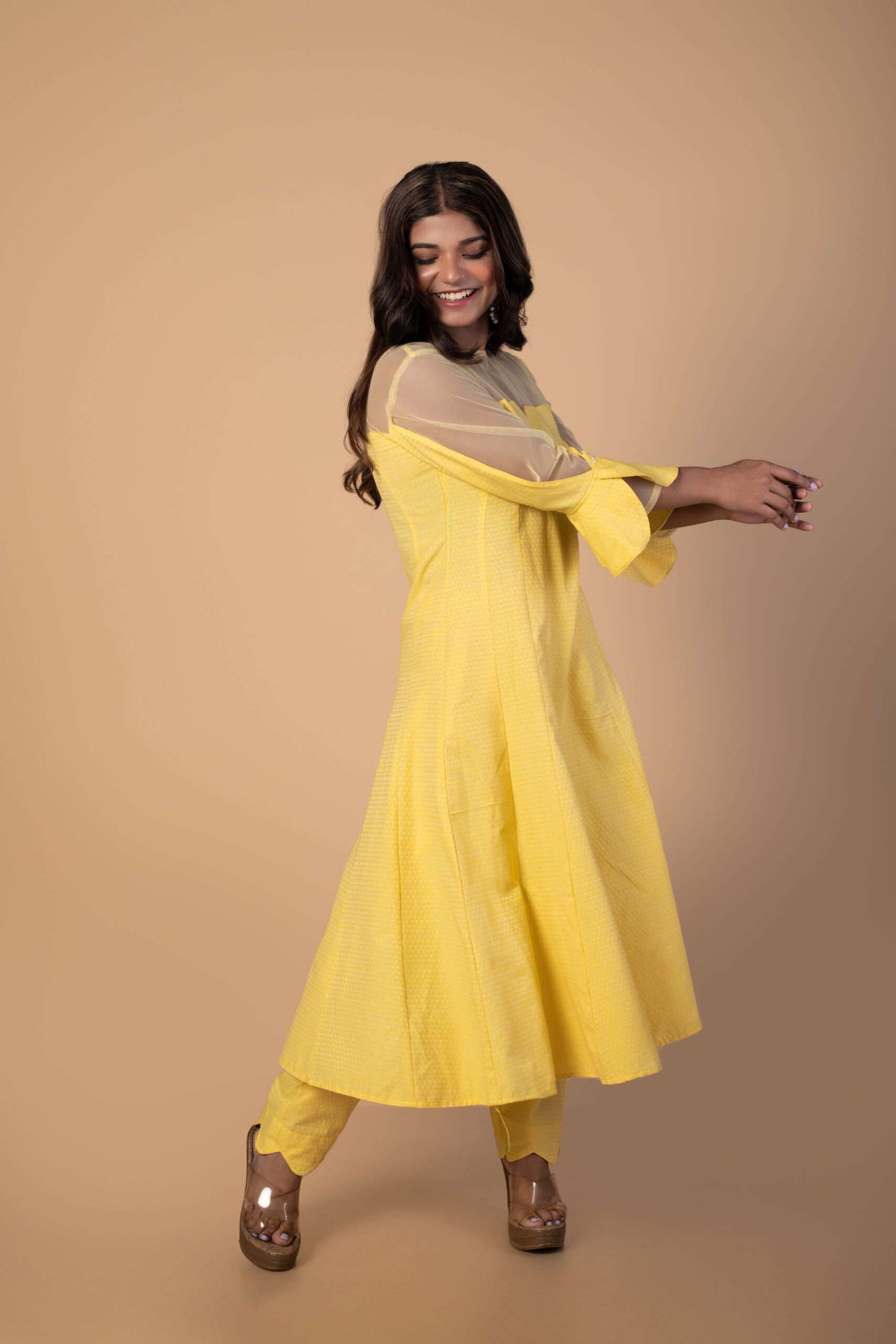 Pansy Yellow Rozana Kurta Set