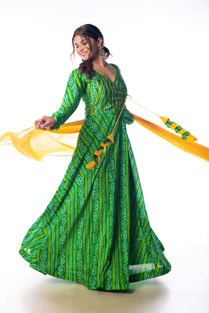 Shamrock Green Anarkali