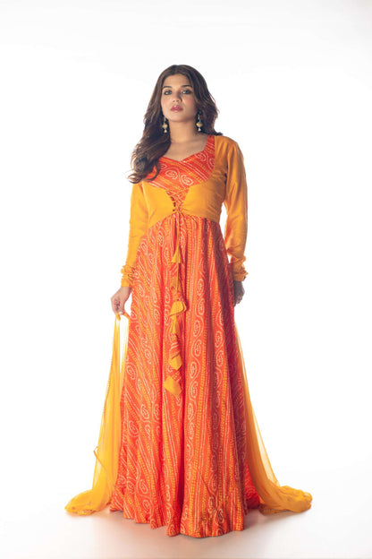 Marmalade Orange Anarkali