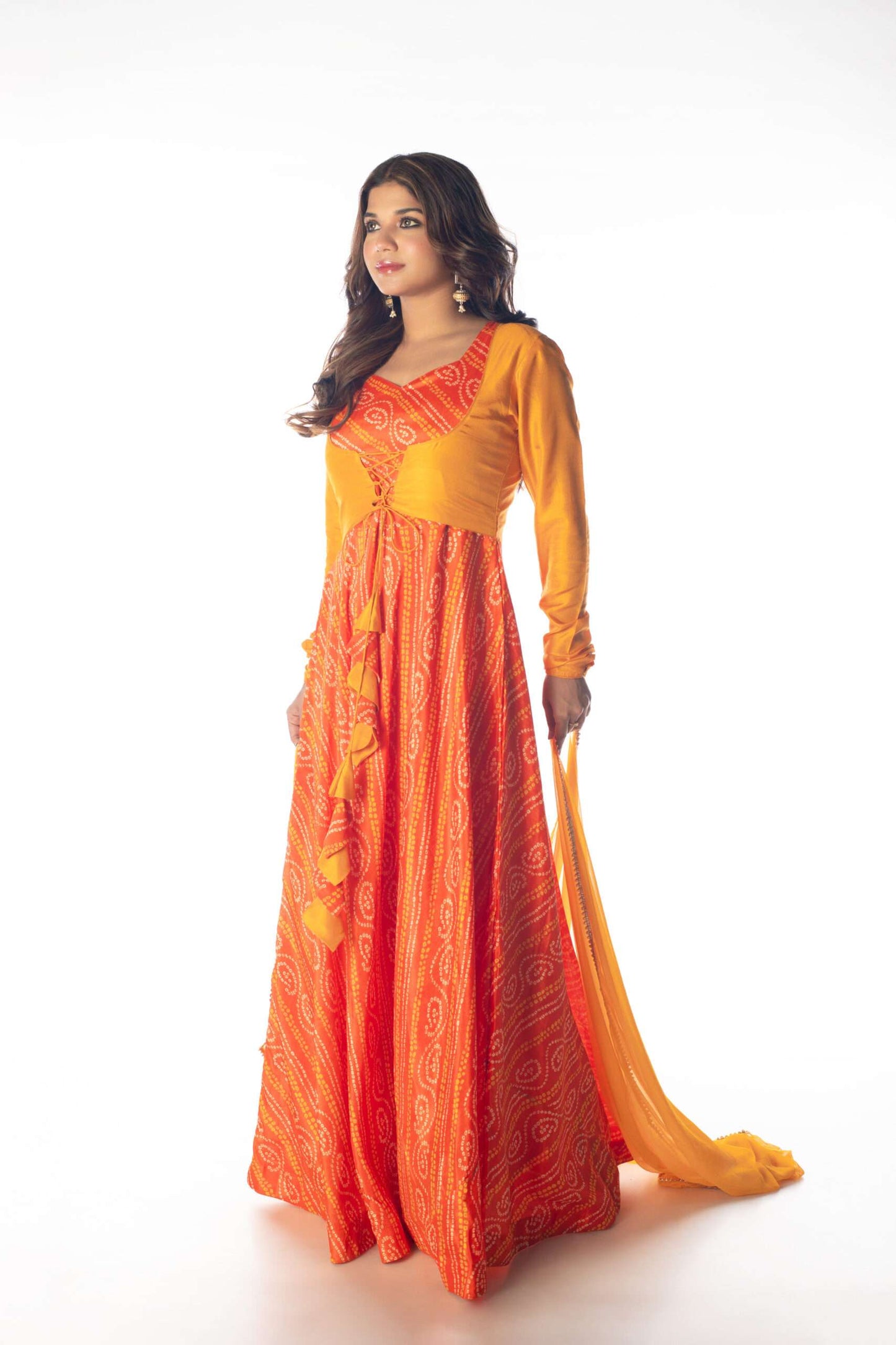 Marmalade Orange Anarkali