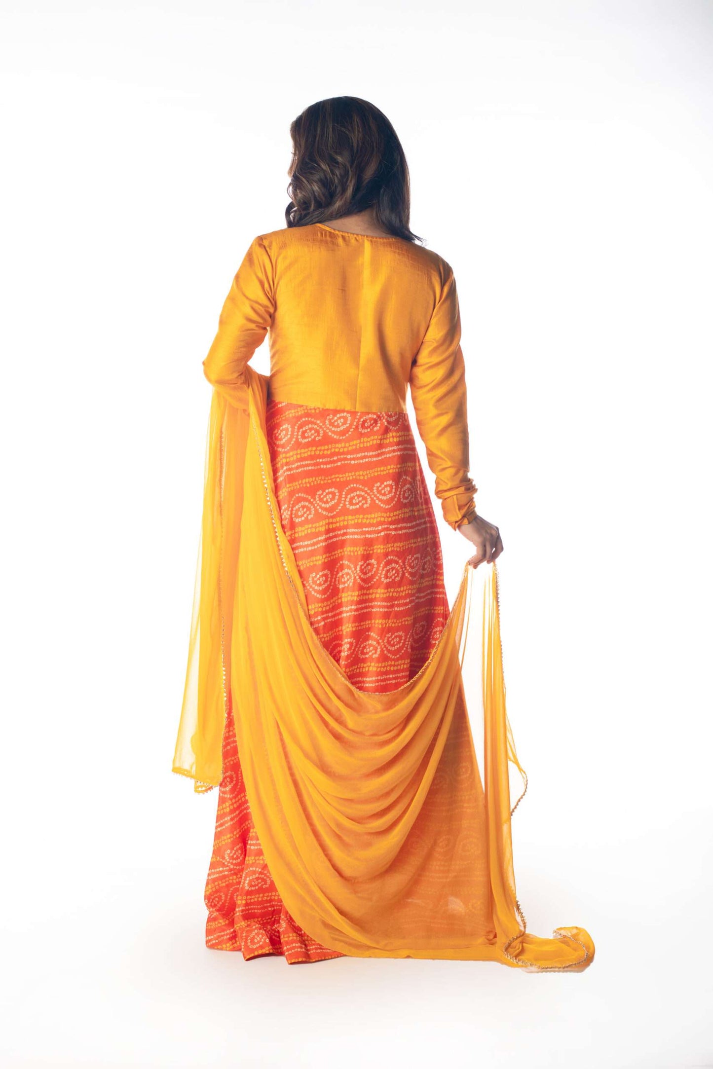 Marmalade Orange Anarkali