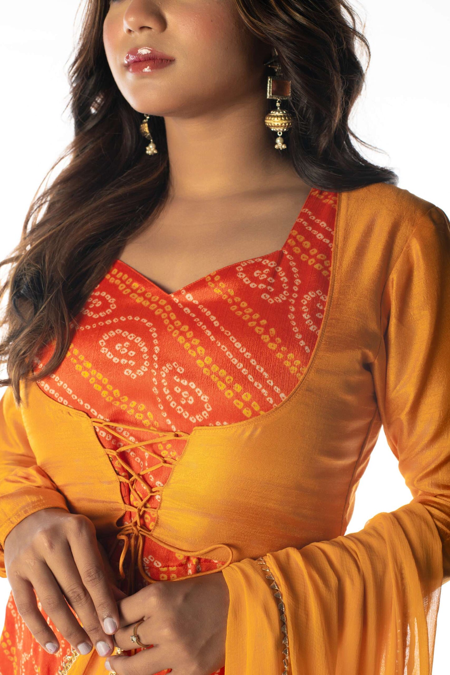 Marmalade Orange Anarkali