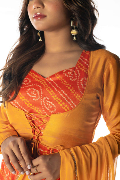 Marmalade Orange Anarkali