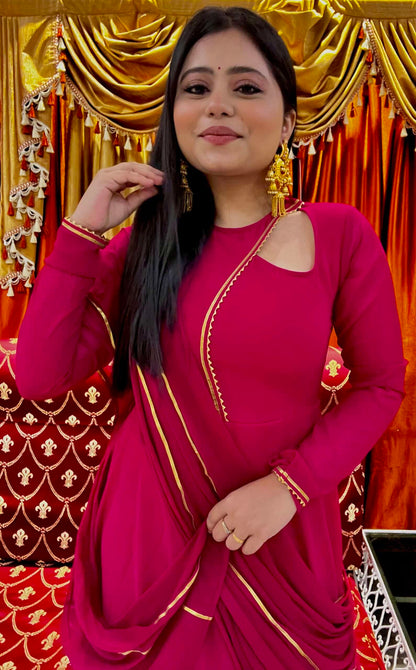 Magenta Anarkali with Dupatta