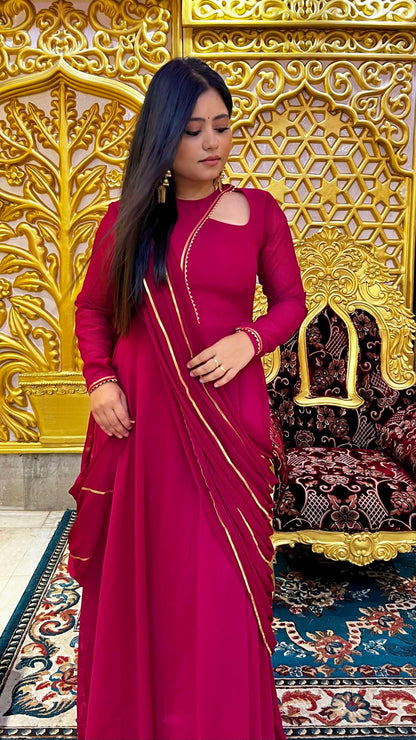 Magenta Anarkali with Dupatta