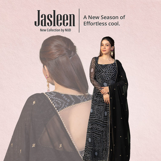 Ebony Black Bandhani Assymetric Neck Anarkali with Dupatta